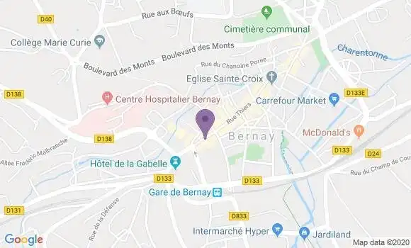 Localisation Crédit Mutuel Agence de Bernay