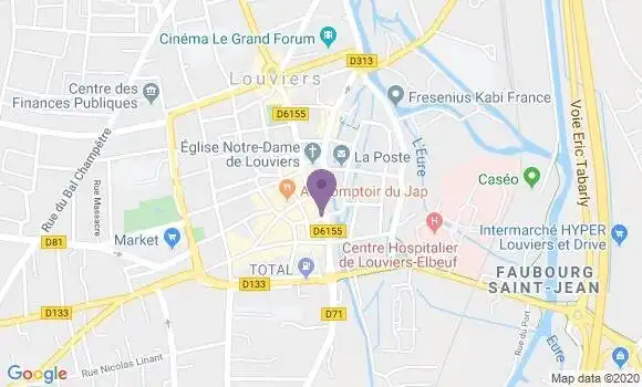 Localisation Crédit Mutuel Agence de Louviers