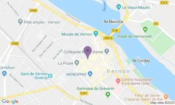 Localisation Crédit Mutuel Agence de Vernon