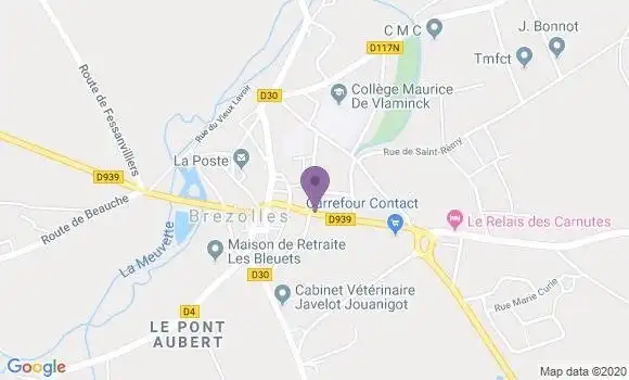 Localisation Crédit Mutuel Agence de Brézolles