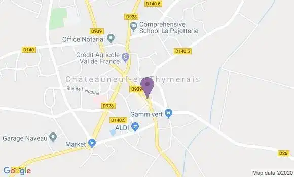 Localisation Crédit Mutuel Agence de Châteauneuf en Thymerais