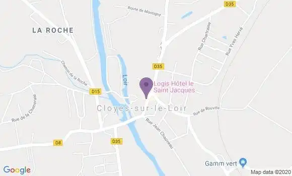 Localisation Crédit Mutuel Agence de Cloyes sur le Loir