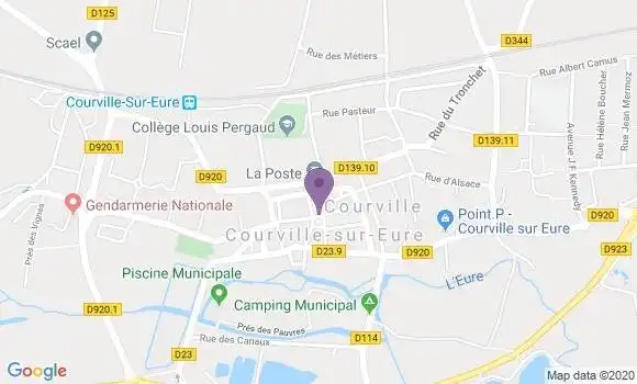 Localisation Crédit Mutuel Agence de Courville sur Eure