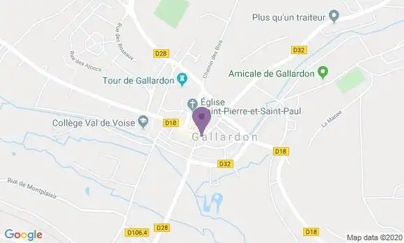 Localisation Crédit Mutuel Agence de Gallardon