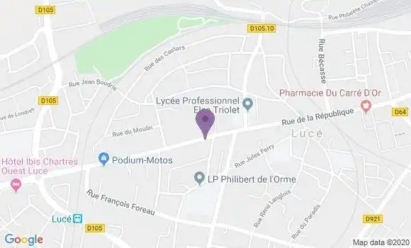 Localisation Crédit Mutuel Agence de Luce