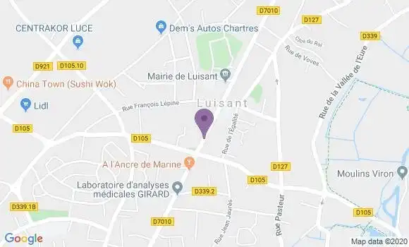 Localisation Crédit Mutuel Agence de Luisant