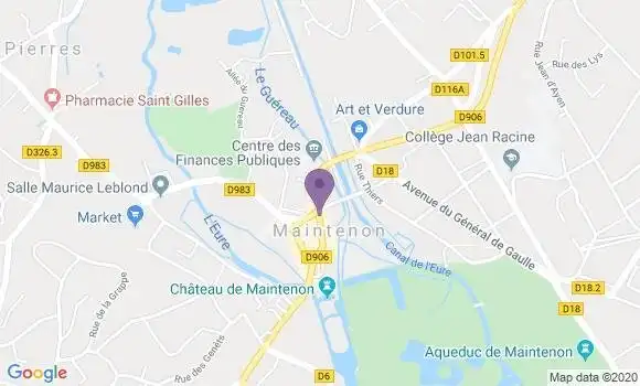 Localisation Crédit Mutuel Agence de Maintenon