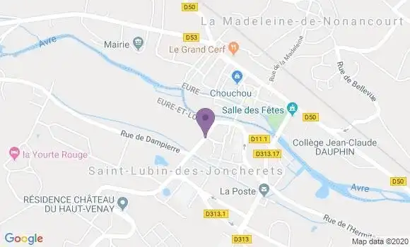 Localisation Crédit Mutuel Agence de Saint Lubin des Joncherets