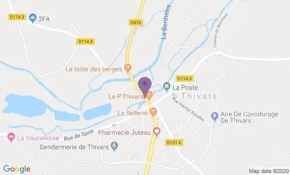 Localisation Crédit Mutuel Agence de Thivars