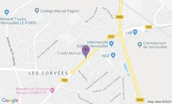 Localisation Crédit Mutuel Agence de Vernouillet