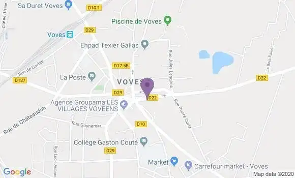 Localisation Crédit Mutuel Agence de Voves