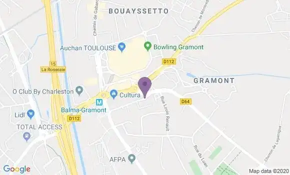 Localisation Crédit Mutuel Agence de Balma
