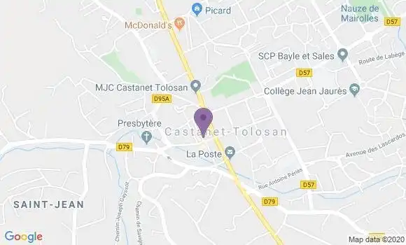 Localisation Crédit Mutuel Agence de Castanet Tolosan