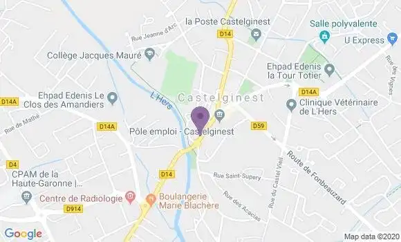 Localisation Crédit Mutuel Agence de Castelginest