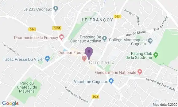 Localisation Crédit Mutuel Agence de Cugnaux