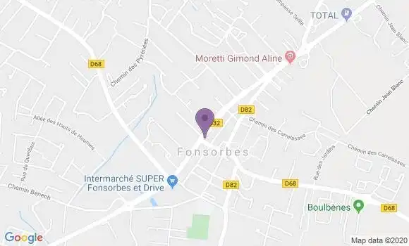 Localisation Crédit Mutuel Agence de Fonsorbes