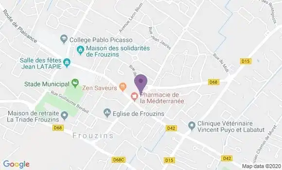 Localisation Crédit Mutuel Agence de Frouzins