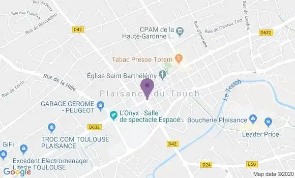 Localisation Crédit Mutuel Agence de Plaisance du Touch