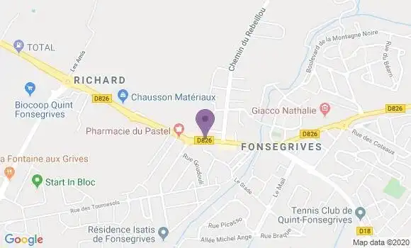 Localisation Crédit Mutuel Agence de Quint Fonsegrives