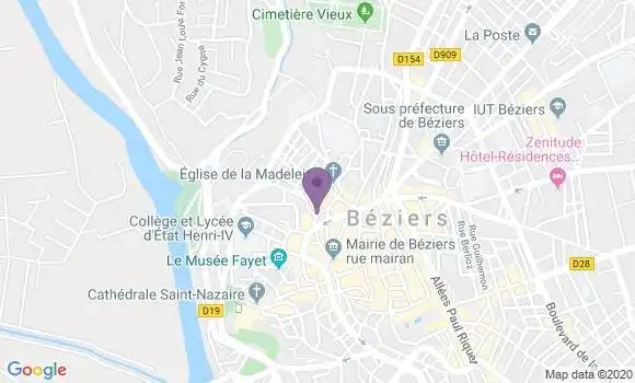 Localisation Crédit Mutuel Agence de Béziers