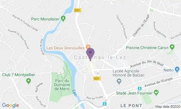 Localisation Crédit Mutuel Agence de Castelnau le Lez