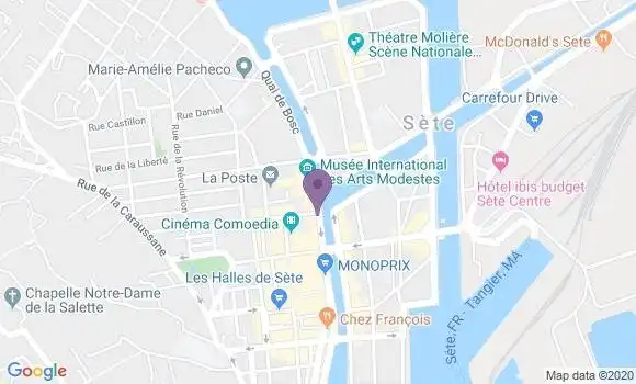Localisation Crédit Mutuel Agence de Sète