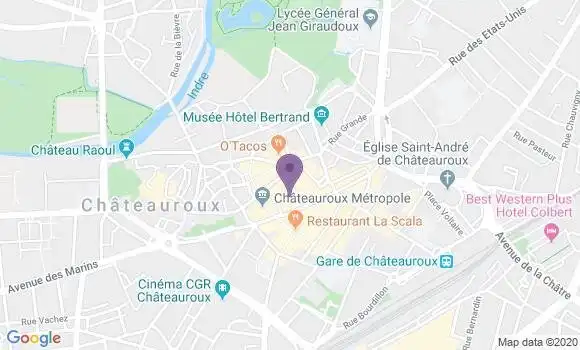Localisation Crédit Mutuel Agence de Châteauroux