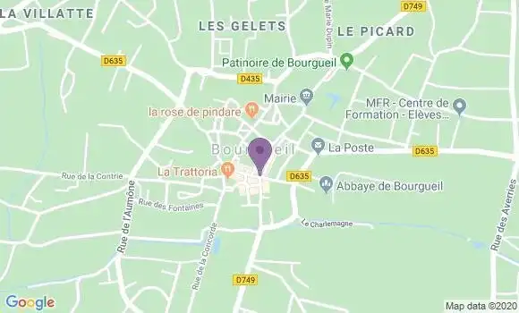Localisation Crédit Mutuel Agence de Bourgueil