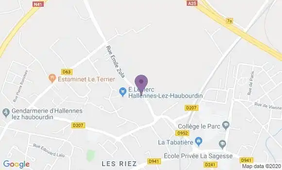 Localisation Hallennes lez Haubourdin Bp - 59320