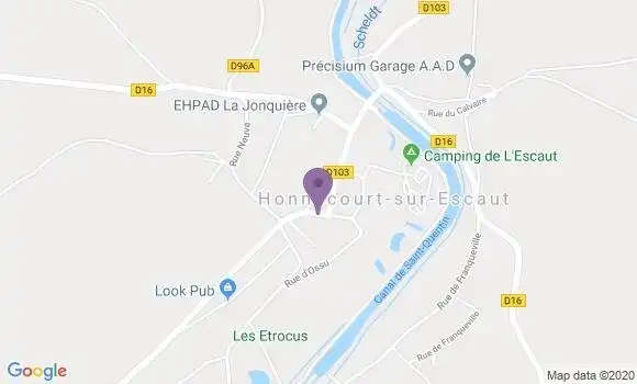 Localisation Honnecourt sur Escaut Bp - 59266