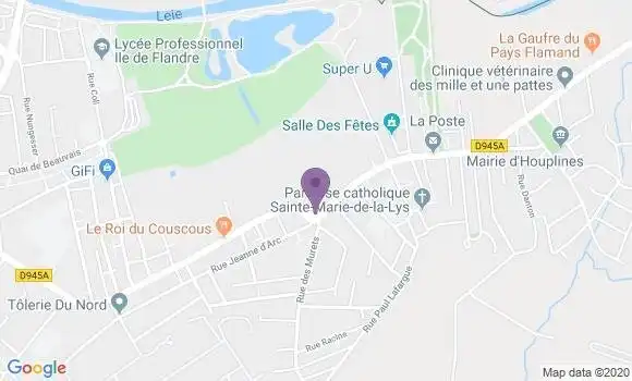 Localisation Houplines Bp - 59116