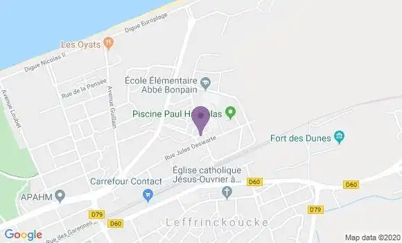 Localisation Leffrinckoucke Bp - 59495