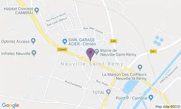 Localisation Neuville St Remy Bp - 59554