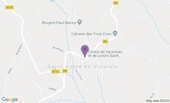 Localisation St Andre En Vivarais Ap - 07690