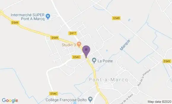 Localisation Pont a Marcq - 59710