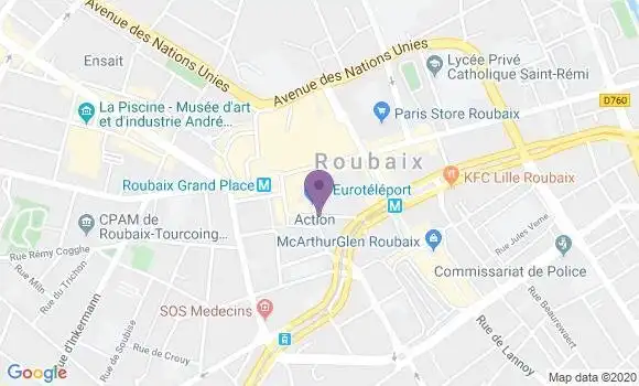 Localisation Roubaix Principal - 59100