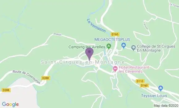 Localisation Saint Cirgues En Montagne Bp - 07510