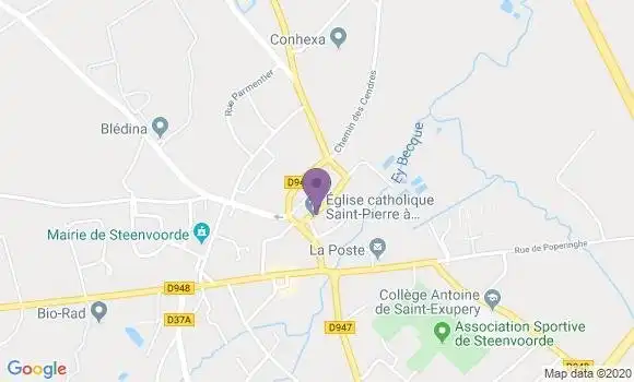 Localisation Steenvoorde - 59114