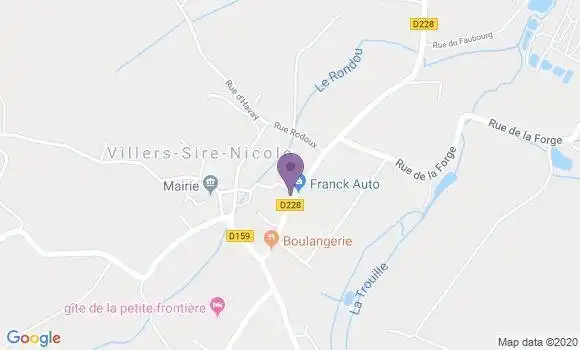 Localisation Villers Sire Nicole Ap - 59600