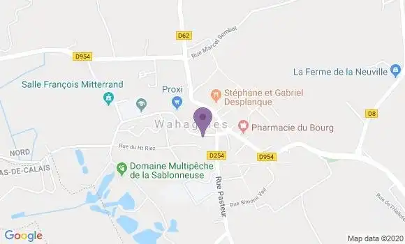 Localisation Wahagnies Bp - 59261
