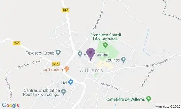 Localisation Willems Bp - 59780