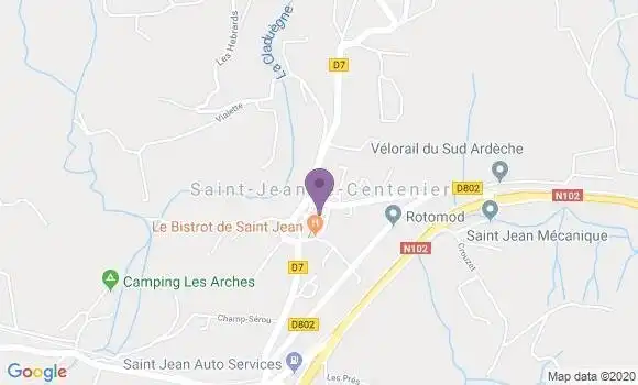 Localisation St Jean le Centenier Ap - 07580