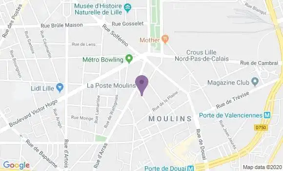 Localisation Lille Moulins - 59000