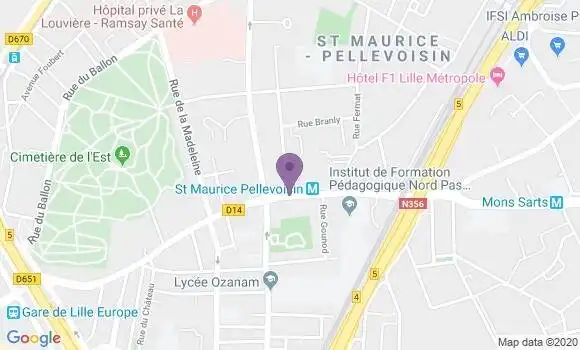 Localisation Lille Saint Maurice - 59800