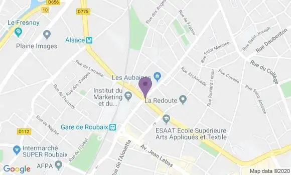Localisation Roubaix Quartier de la Gare Bp - 59100