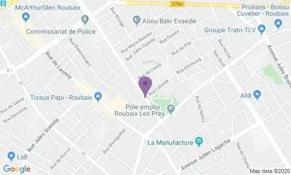 Localisation Roubaix Quartier du Pile - 59100