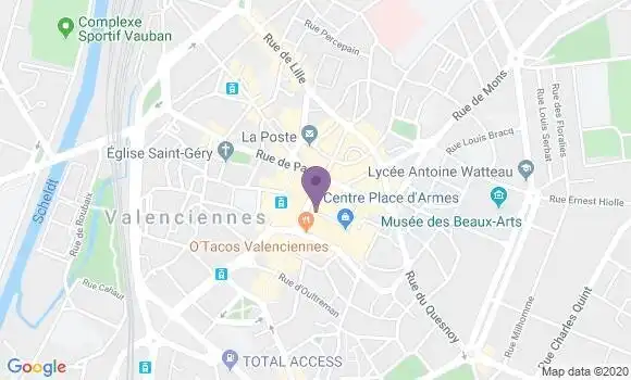 Localisation Valenciennes Place de la Gare Bp - 59300