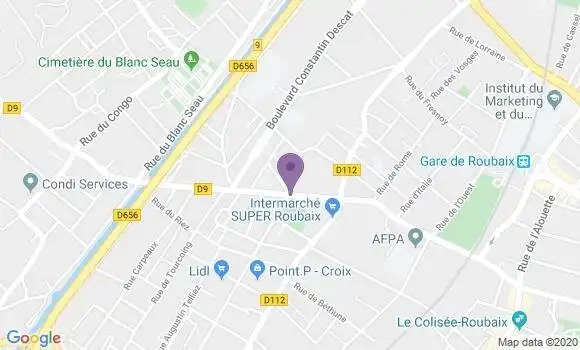 Localisation Tourcoing Blanc Seau Bp - 59200