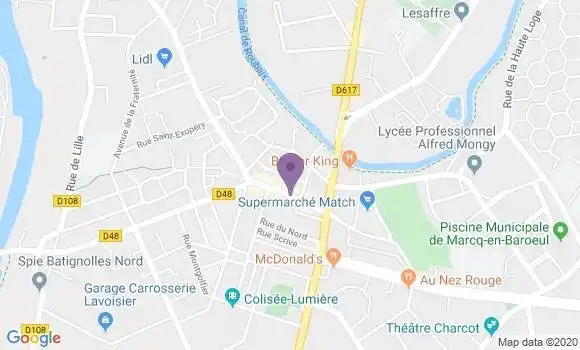 Localisation Marcq En Baroeul Pont Mon Plaisir Bp - 59700