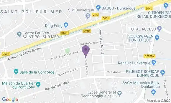 Localisation Dunkerque Banc Vert Bp - 59640